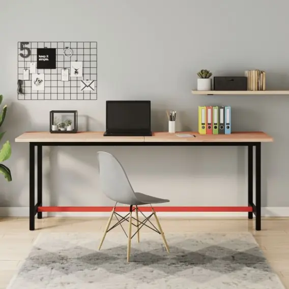 Wybór klientów Stół roboczy, 200x55x81,5 cm, lite drewno bukowe i metal Lumarko! - Hurtownia wielobranżowa Lumarko
